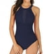 thumbnail image 1 of Trajes de baño de una pieza para mujer, traje de baño de bikini ajustado con perspectiva de gasa de malla de color sólido para mujer, 1 of 6