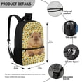 thumbnail image 5 of Uourmeti Guinea Pig & Sunflower Print Smooth Zippers Daypack for Travel Work, Soft Adjustable Comfort Straps Backpack Durable School Backpack, 5 of 6