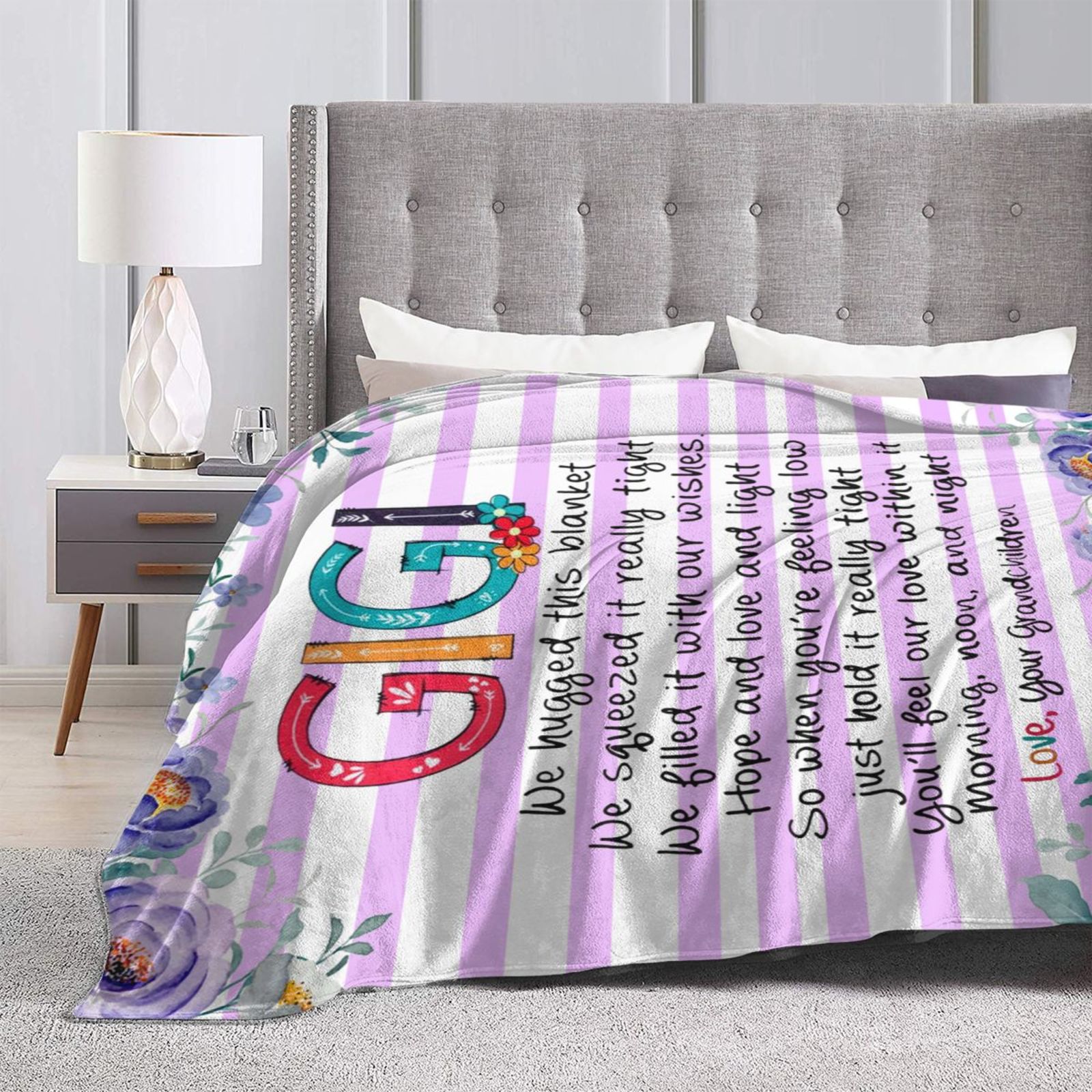 Wijzvio Gigi Loves Me Throw Blanket Soft Fuzzy Fleece Blanket For Couch Bed Living Room Decoration 60"X50"