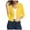 Yellow, variant on 3/4 Sleeve Ribbed Cardigan for Women - Solid Color Open Front Crop Jackets Sweater Cardigans Outerwear Shrugs (XL, Yellow)