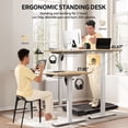 thumbnail image 2 of Electric Standing Desk Adjustable - 48 x 24 Inch Sit Stand up Desk with Cable Management - 3 Memory Preset Adjustable Height Desk Computer Home Office Desk, 2 of 8