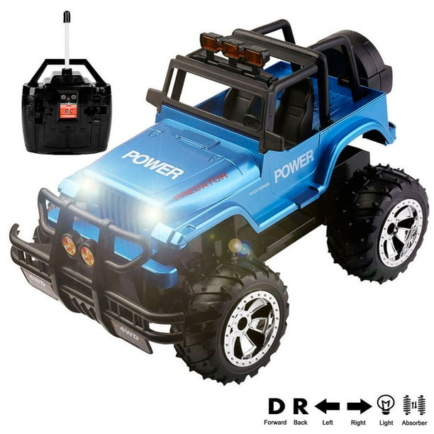 Blue Block Factory 1 16 Scale Remote Control Car Rc Jeep Monster Truck 2 4 Ghz High Speed Off Road Vehicle Rc Crawlers With Rechargeable Battery For Boys And Girls Walmart Com
