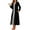 Black, variant on Women Zipper Front Robes Long Sleeve Housecoat Lightweight Full Length Nightgowns Sleepwear with Pockets