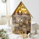 thumbnail image 2 of Christmas Tree House Wooden Advent Basel Calendar House Countdown Xmas Party Holiday Decor 25 Storage Drawers with LED Light, 2 of 5