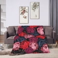 thumbnail image 2 of Red Rose Heart Throw Blanket, Fluffy Soft Cozy Blanket Flannel Plush Microfiber Couch Throw, 50"x40", 2 of 8