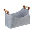 thumbnail image 5 of Felt Firewood Bag Carrying Handbag Heavy Duty Rack with Wooden Handle Reusable Holder Log Carrier Tote Large Storage Bag for Picnic Camping 40cmx22cmx27cm, 5 of 8