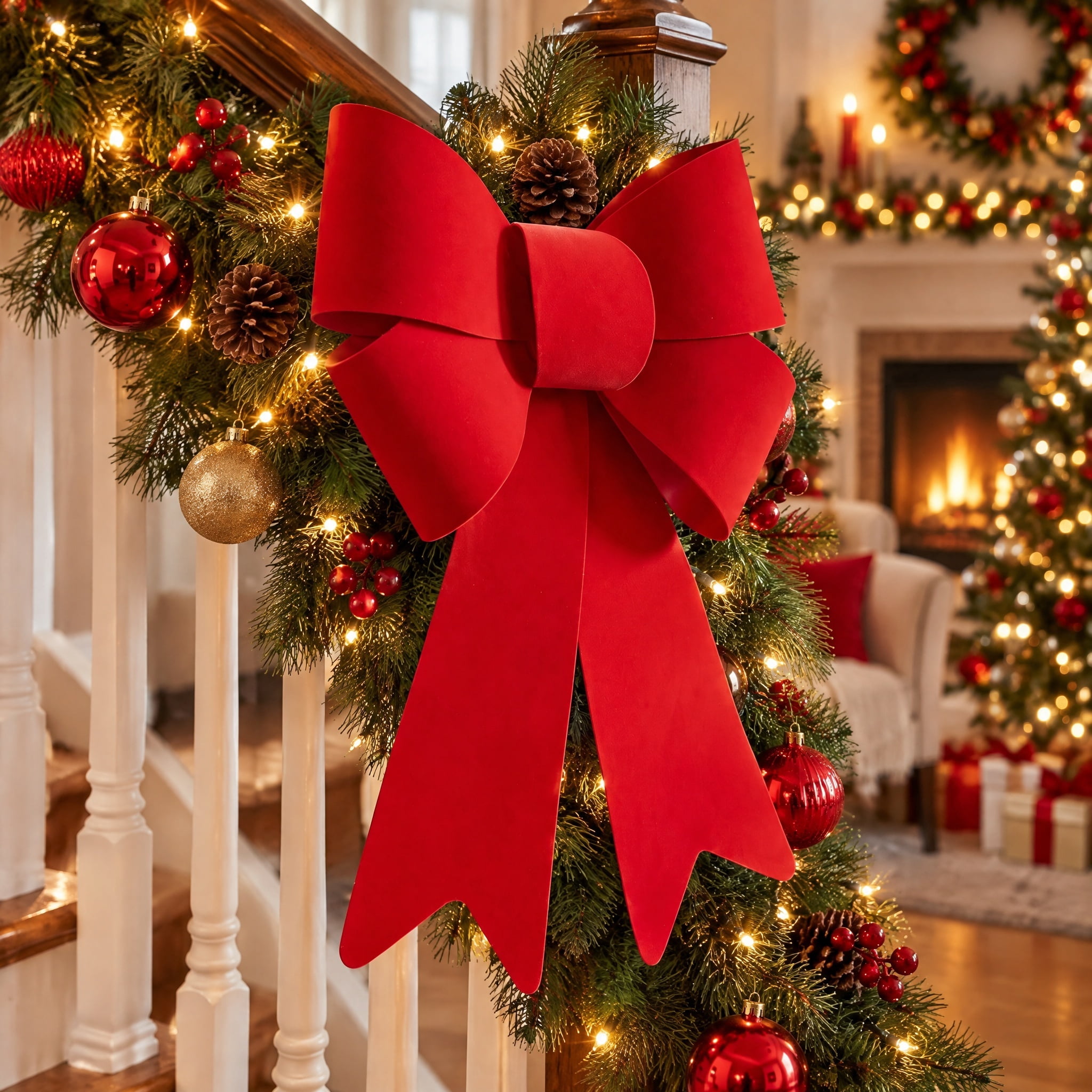 Red Decorative Christmas Bow, 14", by Holiday Time