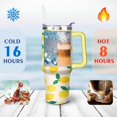 thumbnail image 4 of 40 oz Tumbler Lemon with Handle Vacuum Insulated Water Bottle Leak Resistant Travel Cups Car Cup Holder Friendly for Travel Commuting, 4 of 7
