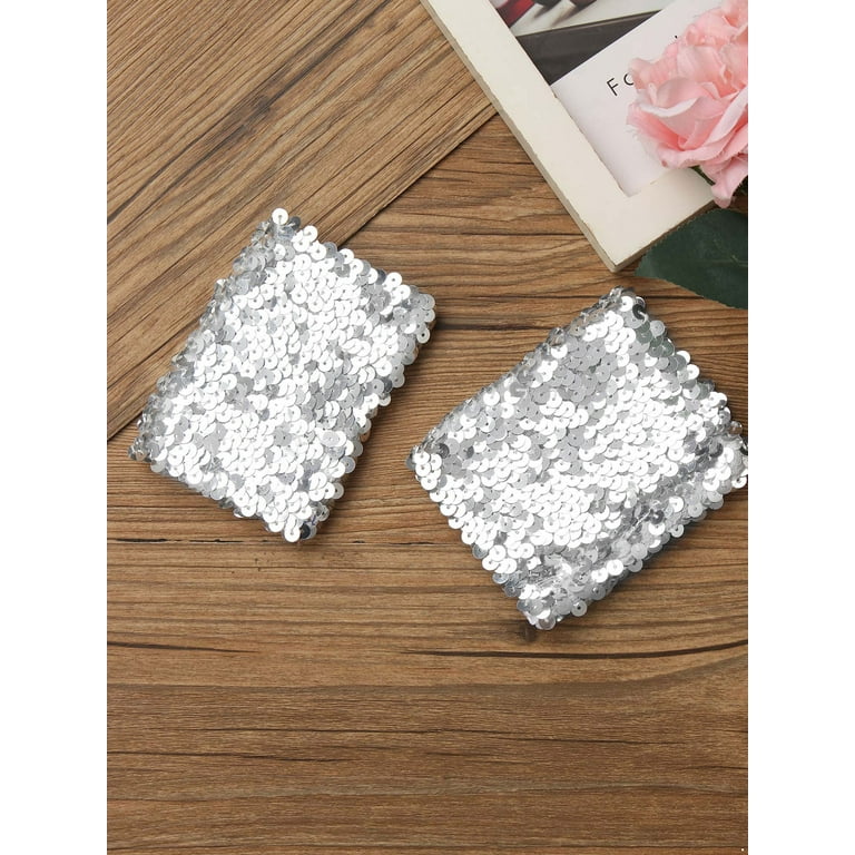 Yonghs Shiny Reversible Sequin Bracelets Party Supplies Favors Slap Bracelet for Women Girls Silver One size Women s Grey Type