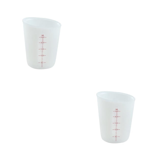 Cateissary Taza medidora Leche Café Vaso graduado Laboratorio Cocina Silicona Recipiente medidor 250ML 2piezas Cateissary CBP136775