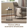 thumbnail image 4 of Manora Round End Table Small Side Table for Living Room Bedroom Corner Table Drink Table, Red Brown Oak Finish, 4 of 9