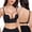 Black, variant on Women's Backless Bra Underwire Push Up Padded Plunge Convertible Low Back Bras,36D