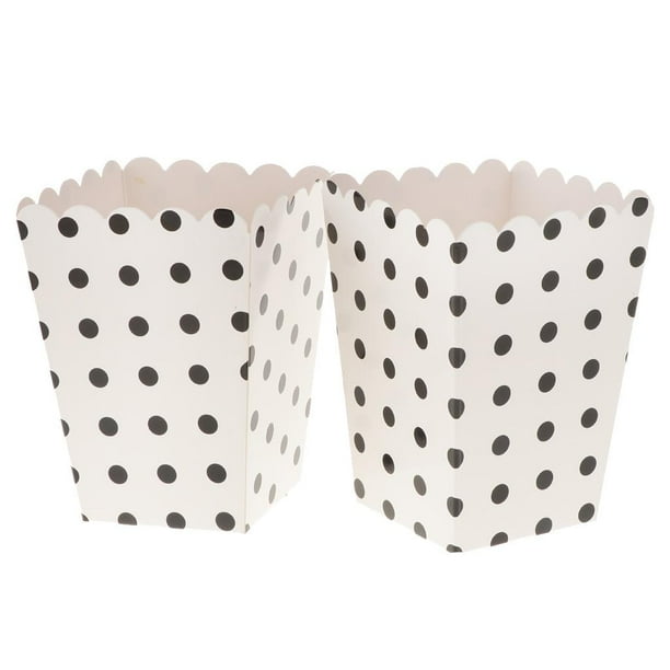 Paquete de 12 cajas de golosinas de palomitas de maíz para fiestas de baby shower con lunares