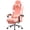 Pink, variant on GOOSEA Ergonomic Gaming Chair with Footrest and Massage Lumbar Support, 2D Linkage Armrests and Headrest Pillow, for Office Home and Long Gaming Sessions, 330lbs,Black