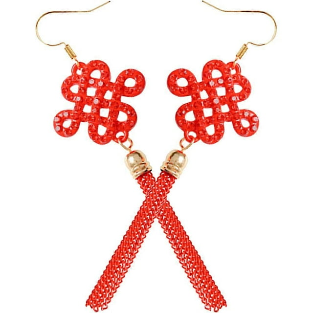 New Year Earrings Tassel Earrings for Women and Girls Alloy Material Decoration 1 Pair