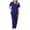 Purple, variant on Riecok Women Nurse Uniforms V Neck Short Sleeve Tops and Drawstring Pant Comfortable 2 Piece Workwear with Pockets
