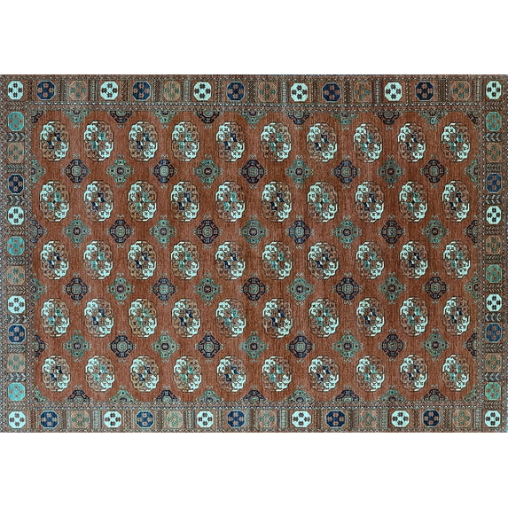 Ahgly Company Indoor Rectangle Southwestern Light Blue Country Area Rugs, 2' x 5'