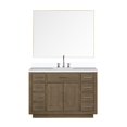 thumbnail image 4 of Abbey 48 in W x 22 in D Grey Oak Single Bath Vanity, White Quartz Top, Faucet Set, and 46 in Mirror, 4 of 6
