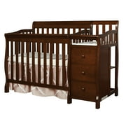 Angle View: Dream On Me Jayden 4-in-1 Convertible Mini Crib and Changer, Espresso