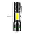 thumbnail image 3 of Hxlamzoo Ultra-Bright LED Flashlight with USB Charging, Magnetic Tail & Zoomable Design - 1200mAh Rechargeable, COB Side Lighting, 3 Modes Portable Aluminum Torch, 3 of 8