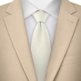thumbnail image 3 of Jacob Alexander Men's Extra Long Solid Color Tie - Cream, 3 of 8