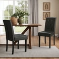 thumbnail image 2 of Homall Dining Chairs Set of 2,Urban Style PU Leather Dining Chairs,Kitchen,Dining Room Wooden Chairs, Black, 2 of 7