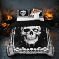 thumbnail image 3 of Homewish Halloween Gothic Skull Bedding, Candle Spider Moon Duvet Cover Full, Black White, Black Reversible 3pcs, 1 Duvet Cover and 2 Pillowcases, 3 of 7