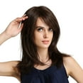 thumbnail image 3 of Wig with Bangs, Wigs for Women, Ladies Classic Fashion Brown Hair Wig With Curly And Long Hair, 3 of 9