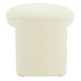 thumbnail image 4 of SAFAVIEH Couture Vivie Modern Faux Shearling Ottoman, Ivory, 4 of 6