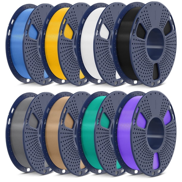 Filamento para impresora 3D SUNLU PLA de 1,75 mm, 250 g, 8 rollos, multicolor