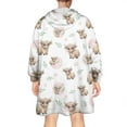 thumbnail image 2 of White Highland Cow Pattern Wearable Oversized Blanket,Wearable Blanket Hoodie for Adults,Cozy Hooded Blankets with Super Pockets,Super Warm Fuzzy Pullover for Women & Men, 2 of 6