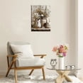 thumbnail image 2 of Rustic Farmhouse Daisy Floral Canvas Wall Art, Vintage Neutral Country Flower Painting Botanical Picture, Framed & Ready to Hang Decor for Bathroom Living Room Bedroom, 2 of 5