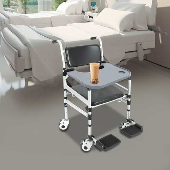 Universal Chair Mount Tray, 23x21-inch Easy-clean Surface, Spill-proof Barriers, Suitable for Eating, Crafts, Tablets, and Caregiving Tasks