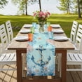 thumbnail image 4 of Table Runners 72 Inches Long Dress Scarves, Coastal Anchor Blue Farmhouse Kitchen/Dining Table Runner, Coffee Tablerunners, Summer Beach Nautical Coral Starfish 13x72 Inch, 4 of 9