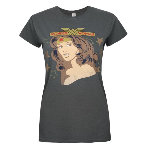 DC Comics Wonder Woman Womens Grey Short Sleeved T-Shirt