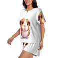thumbnail image 3 of Womens Pajama Sets With Pocket, Cartoon Guinea Pig Lounge Sets Short Sleeve Sleepwear PJ Sets for Women, 3 of 6