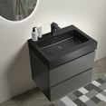 thumbnail image 3 of 24" Gray Bathroom Vanity with Sink, Large Storage Wall Mounted Floating Bathroom Vanity for Modern Bathroom, One-Piece Black Sink Basin without Drain and Faucet, 3 of 8