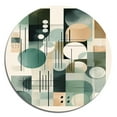 thumbnail image 2 of Designart "Green and Black Minimalism Depths Unveiled I" Minimalism Metal Round Wall Art, 2 of 5