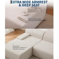 thumbnail image 4 of Oversized Cloud Modular Sectional Sofa 108" with Chaise - Ultra-Soft Corduroy 3-Seater Couch - Deep Sleeper, Padded Memory Foam, No Assembly Needed - Brown, 4 of 8