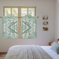 thumbnail image 3 of Turquoise Boho Tier Curtains 54 Inch Length, Vintage Abstract Floral Ethnic Tribe Cafe Short Curtains for Bathroom Over Sink, Small Kitchen Curtain Light Filtering Tiered Drapes 2 Panels 27.5"Wx54"L, 3 of 8
