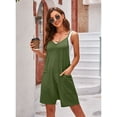 thumbnail image 3 of XCHQRTI Women Casual Jumpsuit Spaghetti Strap Overalls with Pockets Loose Sleeveless Rompers, 3 of 8