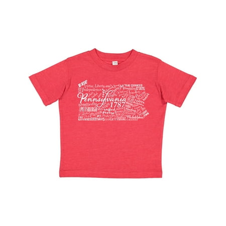 

Inktastic Pennsylvania State word salad Gift Toddler Boy or Toddler Girl T-Shirt