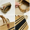 thumbnail image 5 of LinYooLi Straw Beach Bag, Straw Tote Bag for Women with Bamboo Handles Summer Vacation Woven Beach Bag Shoulder Handbag, 5 of 6