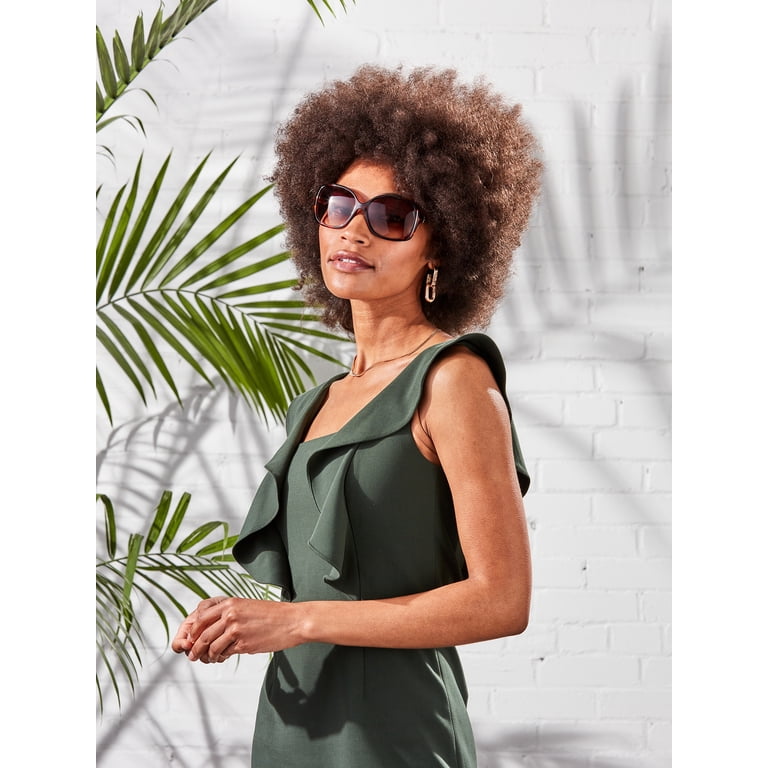 Foster Grant Oversized Tortoise Cat Eye Sunglasses, Brown photo 5