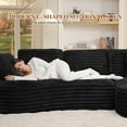 thumbnail image 5 of Muumblus Curved Sectional Sofa, Oversized L-Shaped Couch, Modern Corduroy Sleeper Couches for Living Room, Black (Chaise on Right), 5 of 11