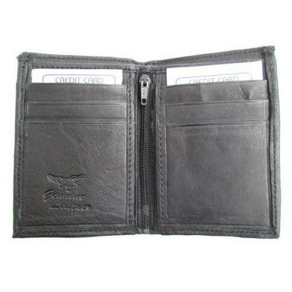 Mens Black Leather "Featherweight" Bifold Wallet 760
