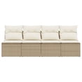 thumbnail image 6 of Bowery Hill 4-Seater PE Rattan Garden Sofa With Adjustable Feet in Beige, 6 of 18