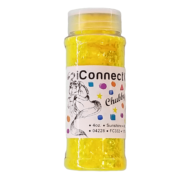iConnectWith Glitter - Sunshine Yellow, Chubby Iridescent Glitter