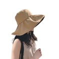thumbnail image 1 of Sombrero para el sol de caza con cola de caballo para mujer, sombrero de pescador al aire libre UV con borde ancho, 1 of 5
