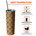 thumbnail image 6 of 20oz Black Leopard Sunflower Pattern Skinny Tumblers Stainless Steel Tumbler with Lid and Straw,Vacuum Insulated Double Wall Travel Tumbler Cups with Cleaning Brush for Coffee,Tea, 6 of 6